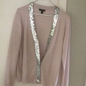 J crew blush sequined cardigan boxy fit